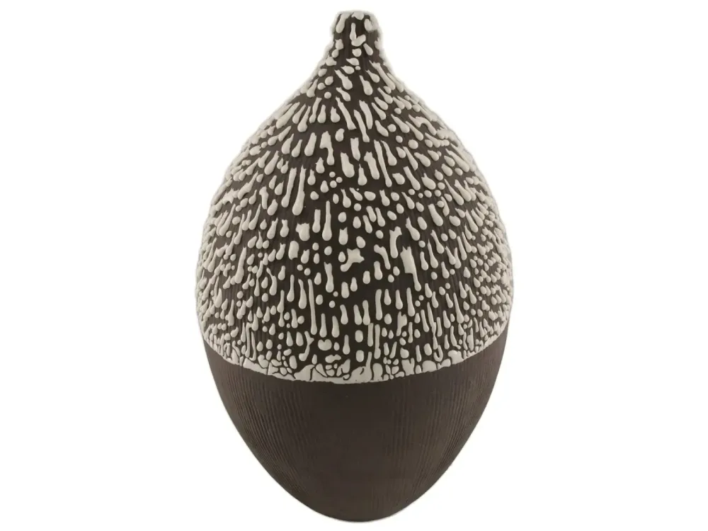 Decofinder Vase Keramik Schwarz Weiss H: 44 cm  | Schubiger Möbel