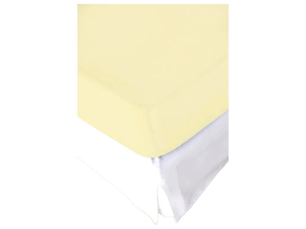 Living Home - Topper Elastic Jersey Fixleintuch Topper, 90 x 200 cm, Vanilla