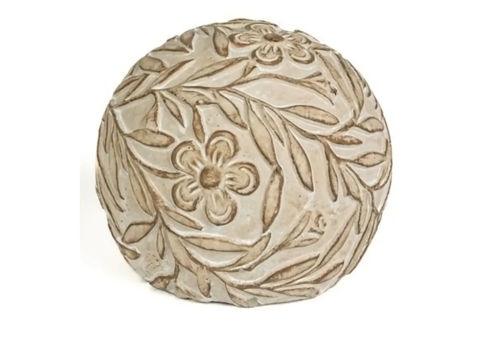 Decofinder Kugel Blätter und Blumen Sand Beige | Schubiger Möbel