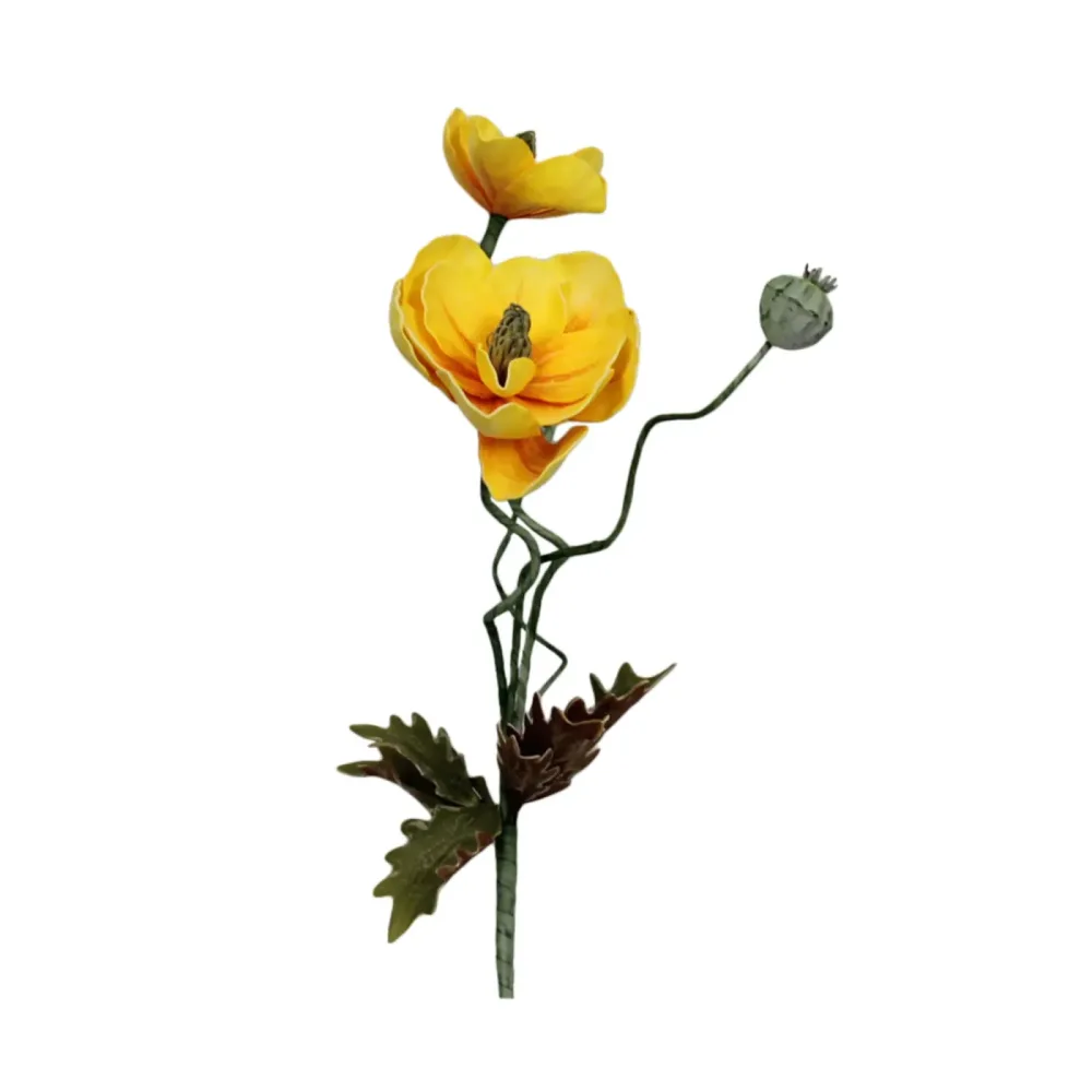 Decofinder Kunstblumen Mohnblume, Gelb  | Schubiger Möbel