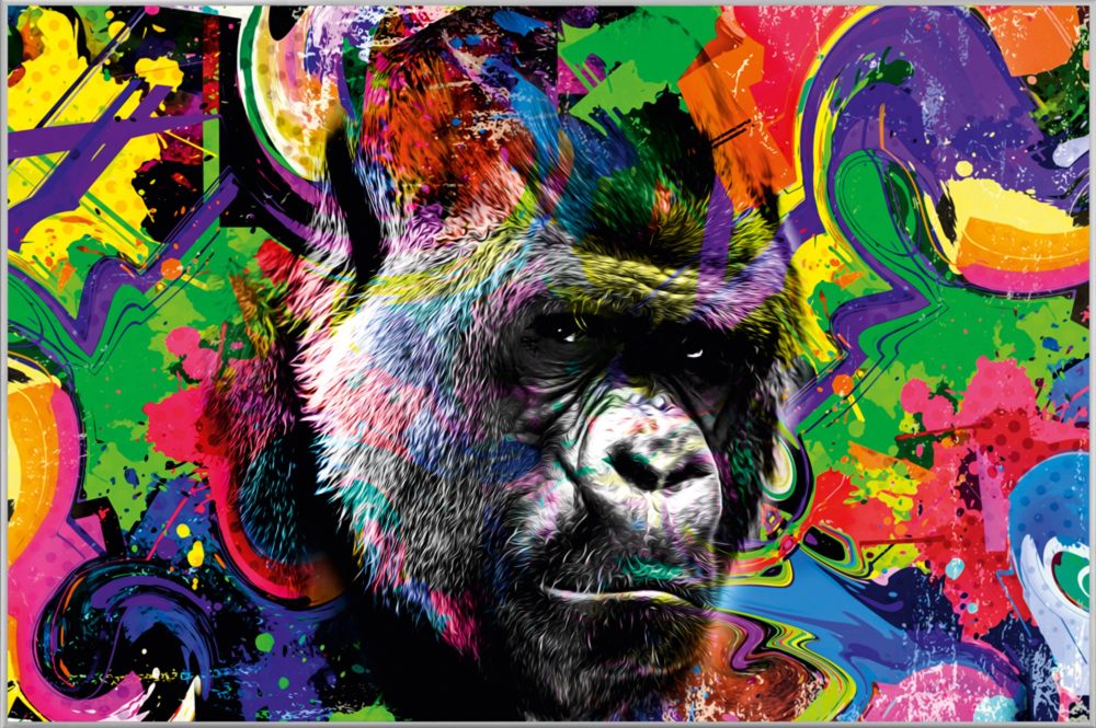 image LAND Bild mit Rahmen Pop Art Gorilla  | Schubiger Möbel