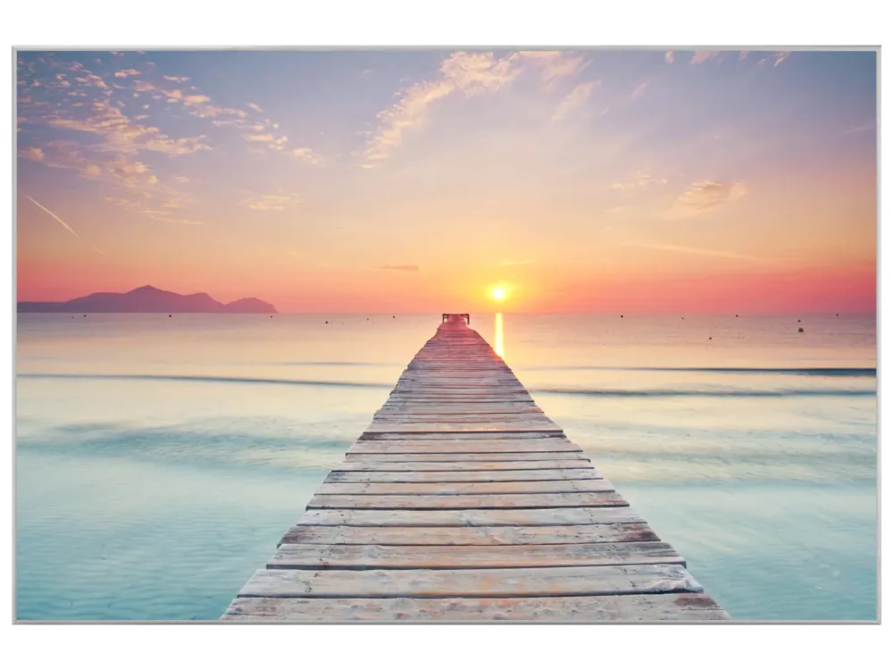 image LAND Bild mit Rahmen Steg Bei Sonnenuntergang  | Schubiger Möbel