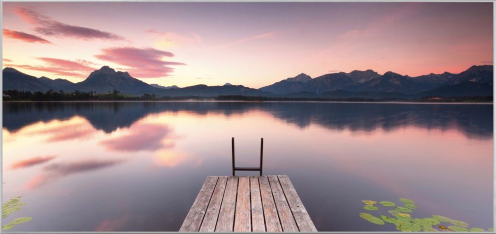 image LAND Bild mit Rahmen Steg in Der Abenddämmerung  | Schubiger Möbel