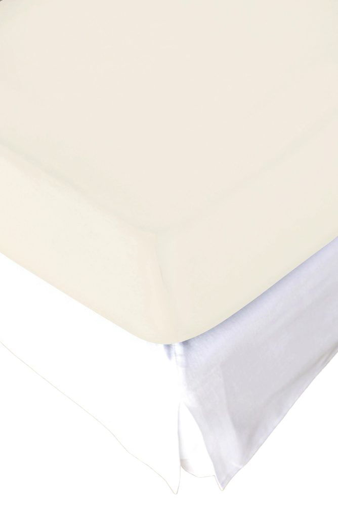 Living Home - Topper Elastic Jersey Fixleintuch Topper, 90 x 200 cm, Elfenbein
