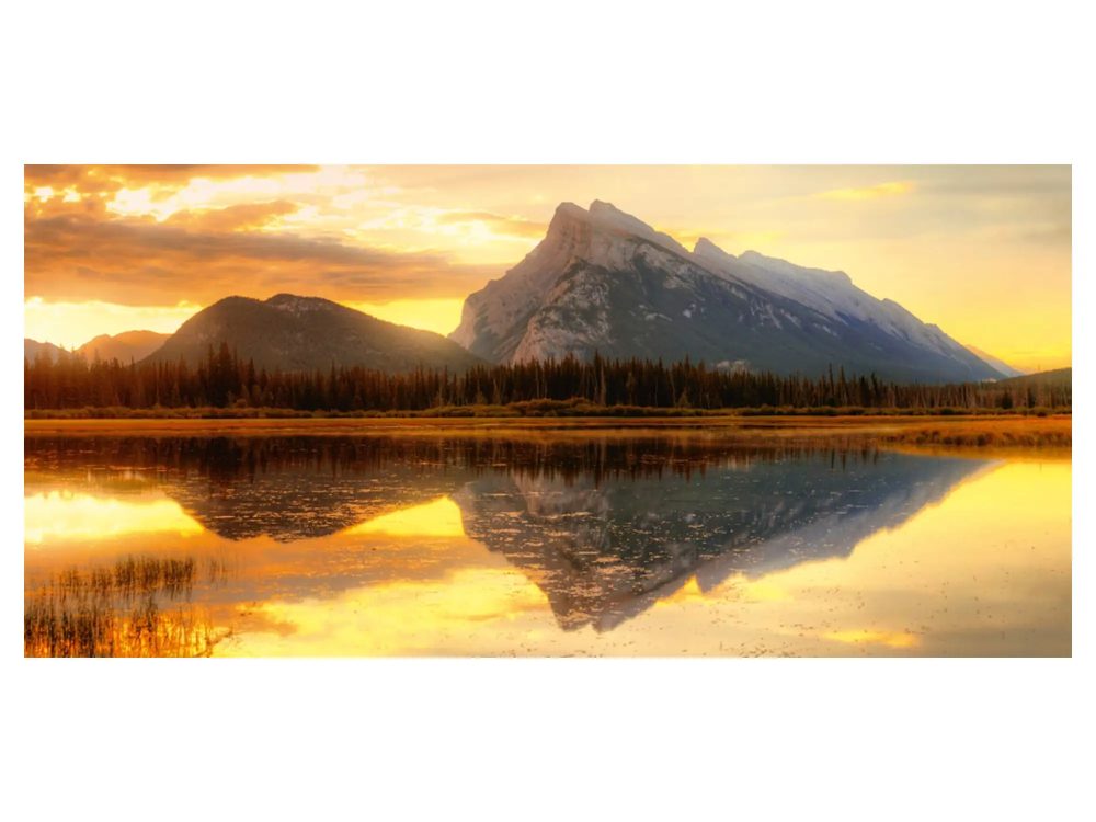 image LAND Digitaldruck auf Acrylglas Wunderschöner Seeblick mit Bergen  | Schubiger Möbel