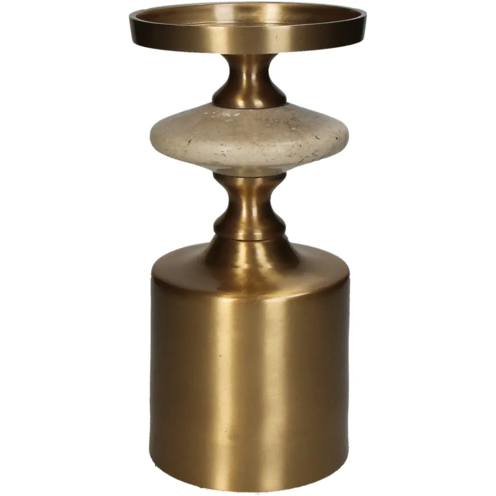 Kersten Kerzenständer Aluminium, Gold H: 34 cm  | Schubiger Möbel