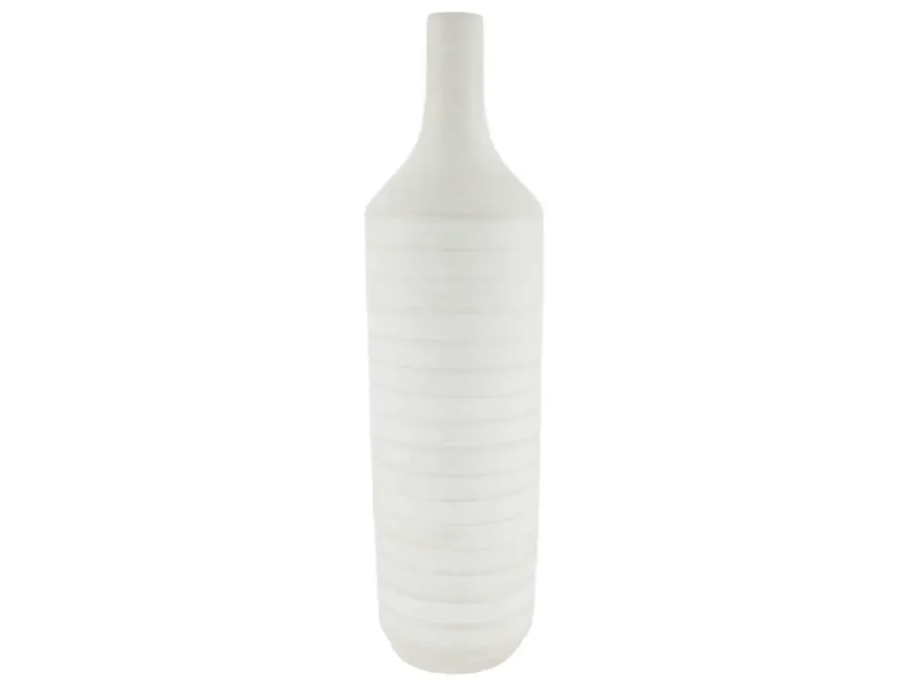 Decofinder Flasche Terracotta Weiss H: 53 cm  | Schubiger Möbel
