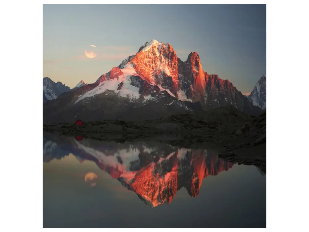 image LAND Alubild Bergpanorama mit See in Abendstimmung  | Schubiger Möbel