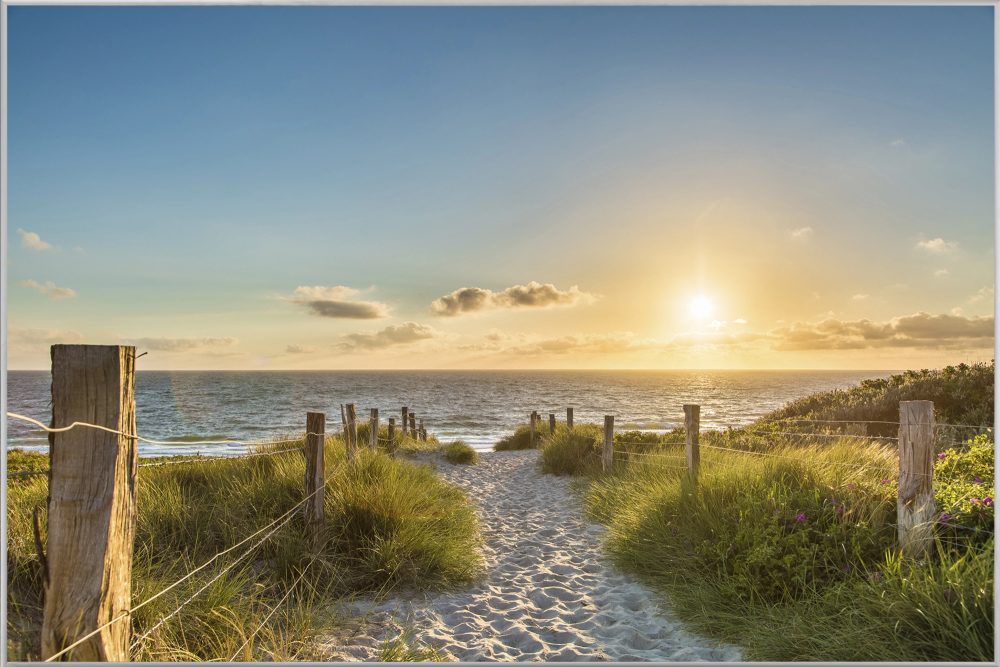 image LAND Bild mit Rahmen Abendstimmung am Strand  | Schubiger Möbel