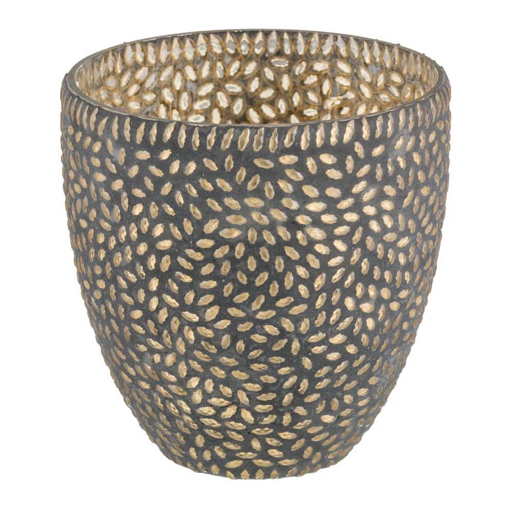 Gasper Windlicht Black Nights, Mosaik, Schwarz B: 10 cm  | Schubiger Möbel