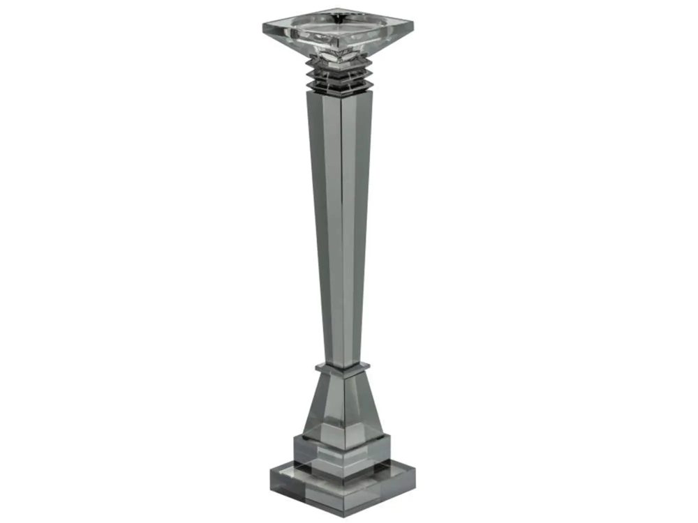 Abhika Kerzenständer Kristallglas Gold H: 40 cm  | Schubiger Möbel