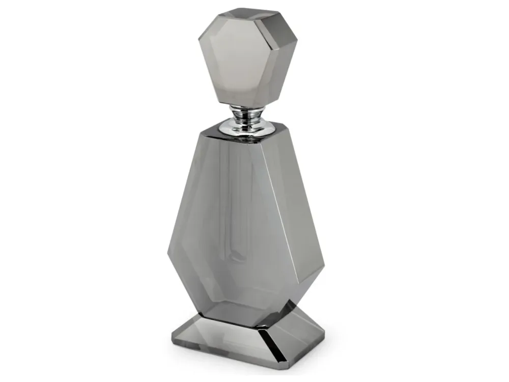 Abhika Parfum Flakon Valentine Kristallglas Grau H: 18 cm  | Schubiger Möbel