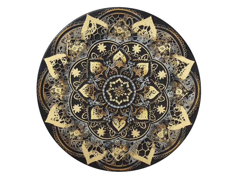 Gilde Wandschmuck Opulento Schwarz Gold D: 100 cm Gelb | Schubiger Möbel