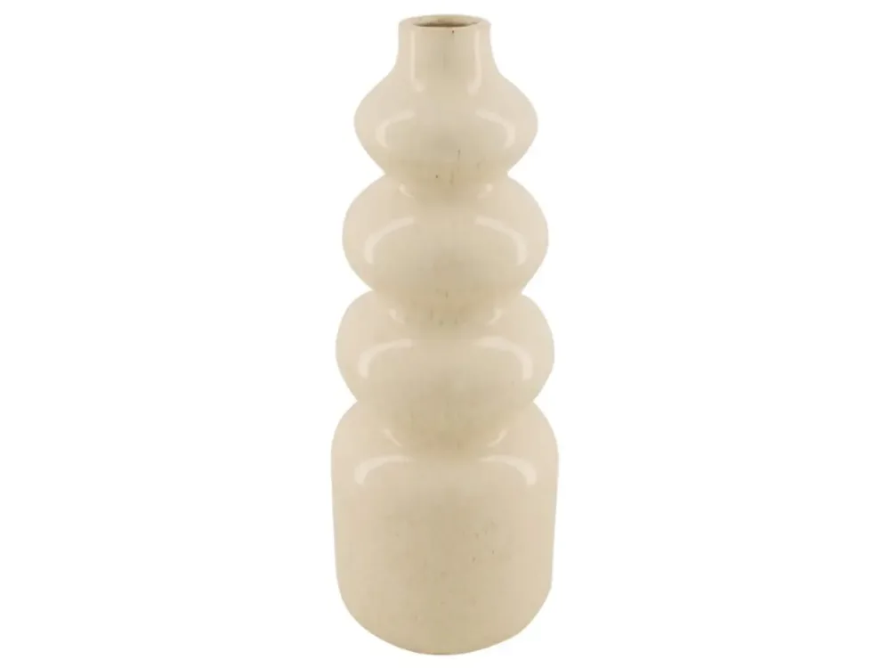 Dijk Vase Keramik, Weiss H: 37 cm  | Schubiger Möbel