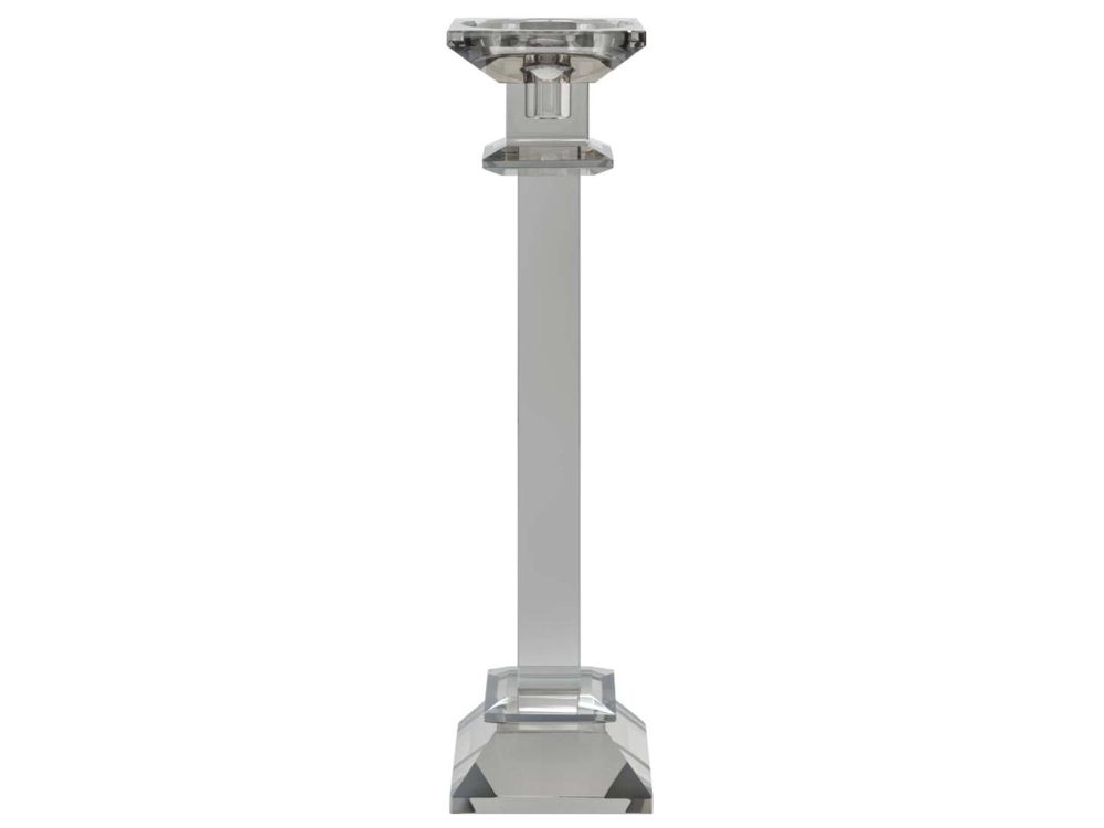Abhika Kerzenständer Kristallglas Grau H: 36 cm  | Schubiger Möbel