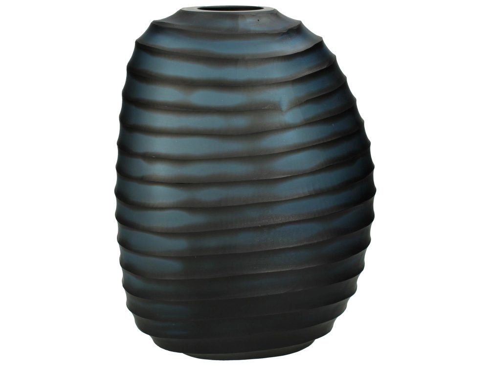 Kersten Vase Glas Dunkelblau B: 23 cm  | Schubiger Möbel