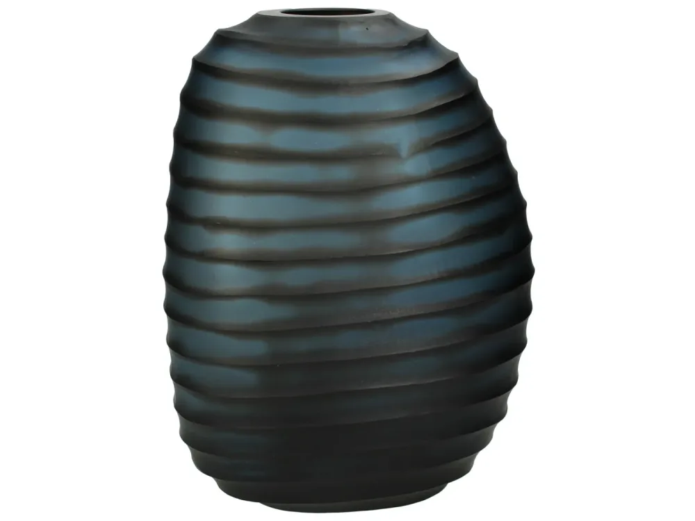 Kersten Vase Glas Dunkelblau B: 23 cm  | Schubiger Möbel