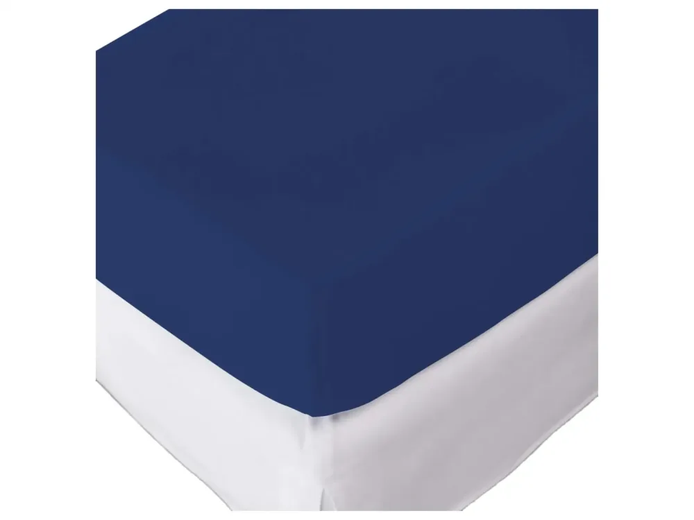 Living Home - Topper Elastic Jersey Fixleintuch Topper, 140-160 x 200 cm, Marine