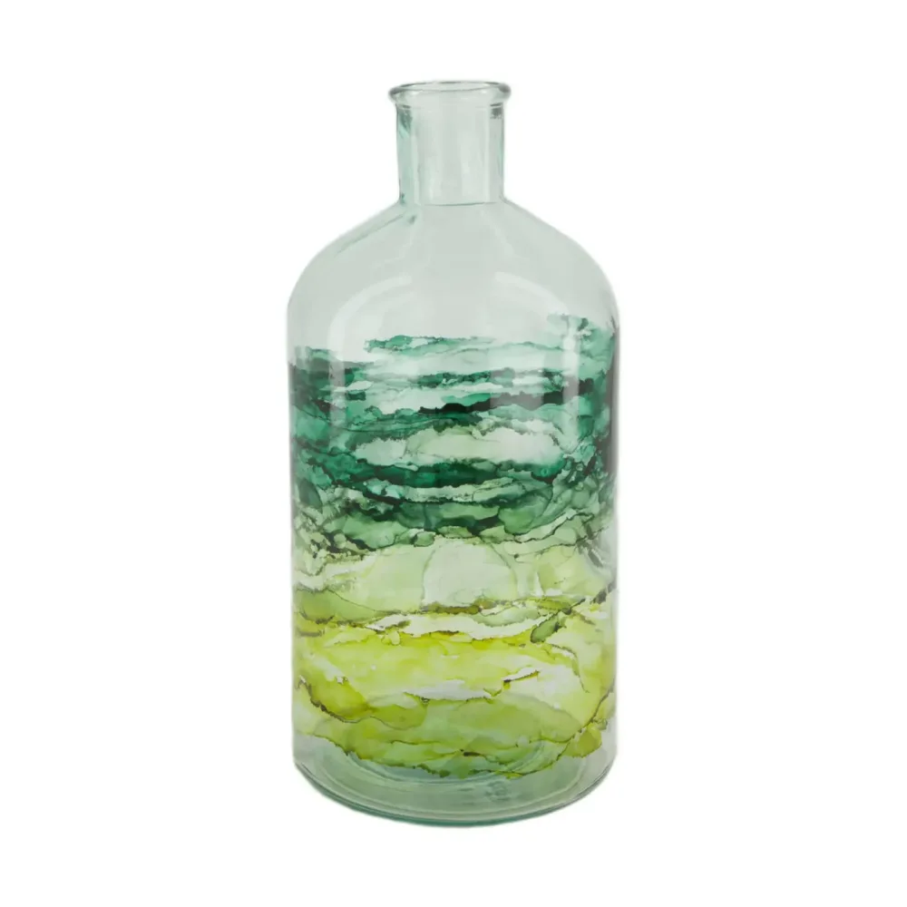 Decofinder Vase Flasche, Glas, Grün H: 28 cm  | Schubiger Möbel