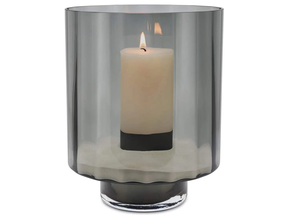 Abhika Windlicht Rauchglas H: 35 cm  | Schubiger Möbel