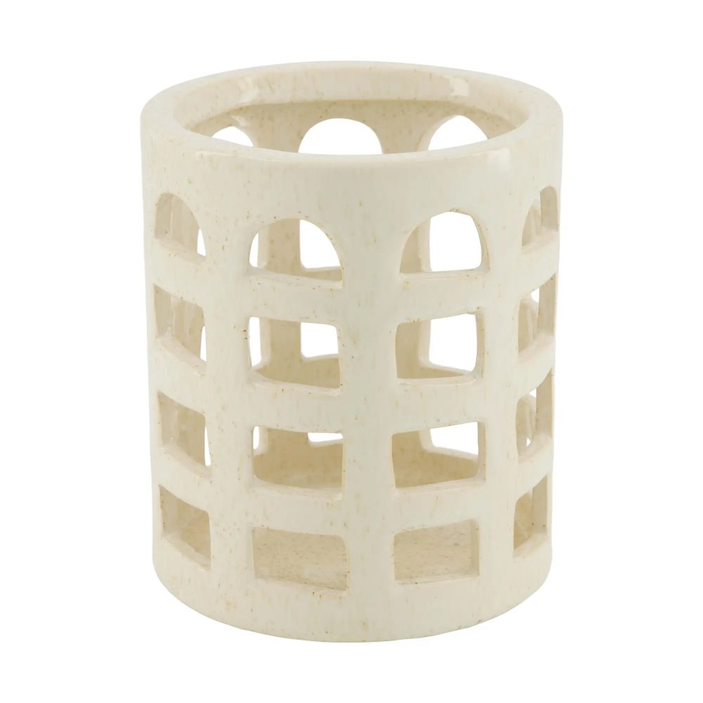 Decofinder Windlicht Keramik, Creme  | Schubiger Möbel