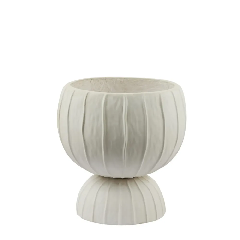 Edg Vase Abgerundet mit Fuss Weiss H: 35 cm  | Schubiger Möbel