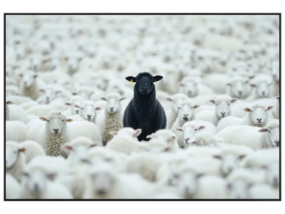 image LAND Alubild Black Sheep Gerahmt  | Schubiger Möbel