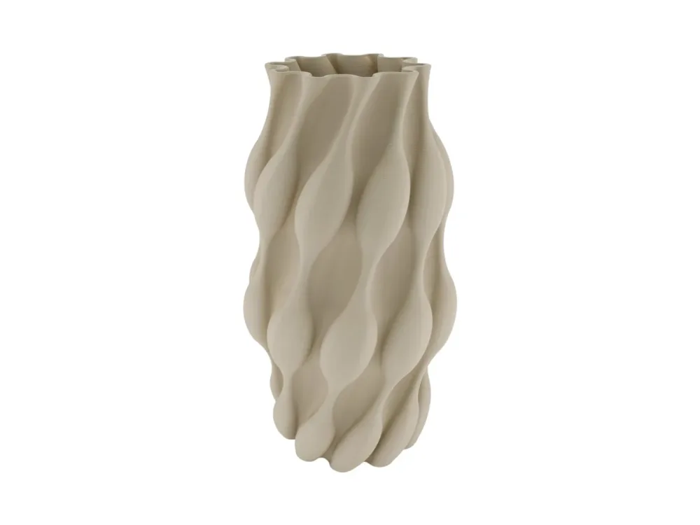 Decofinder Vase 3D-Keramik, Taupe, H:40 cm Beige | Schubiger Möbel