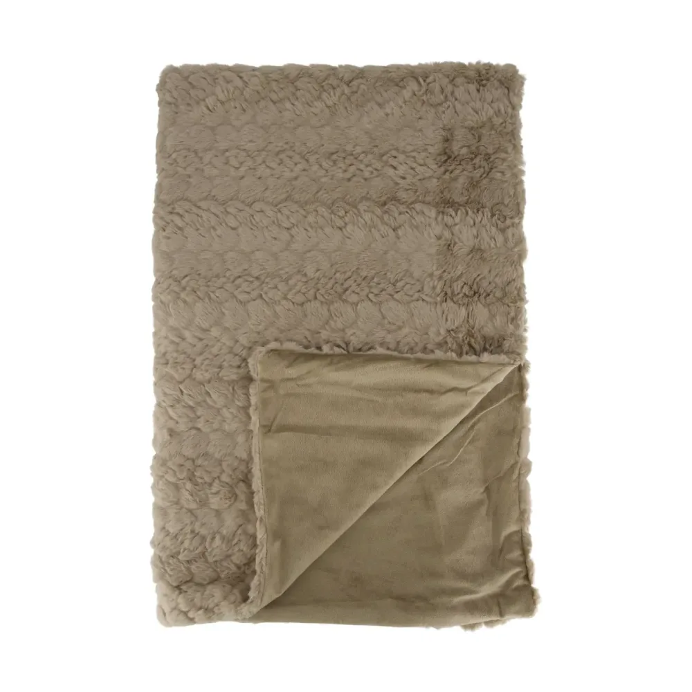Decofinder Plaid Waben, Beige  | Schubiger Möbel