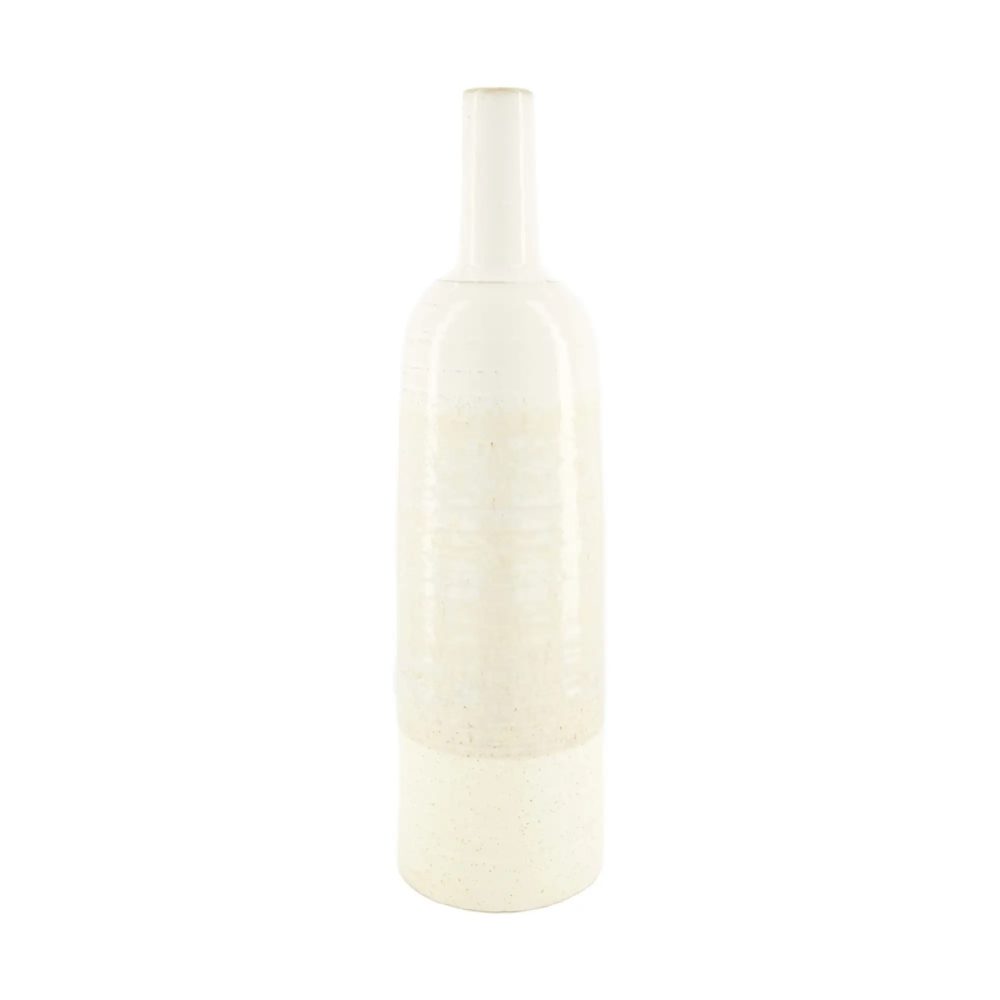 Decofinder Vase Flasche, Keramik, Weiss H: 48 cm  | Schubiger Möbel