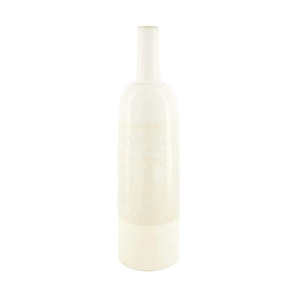 Decofinder Vase Flasche, Keramik, Weiss H: 48 cm  | Schubiger Möbel