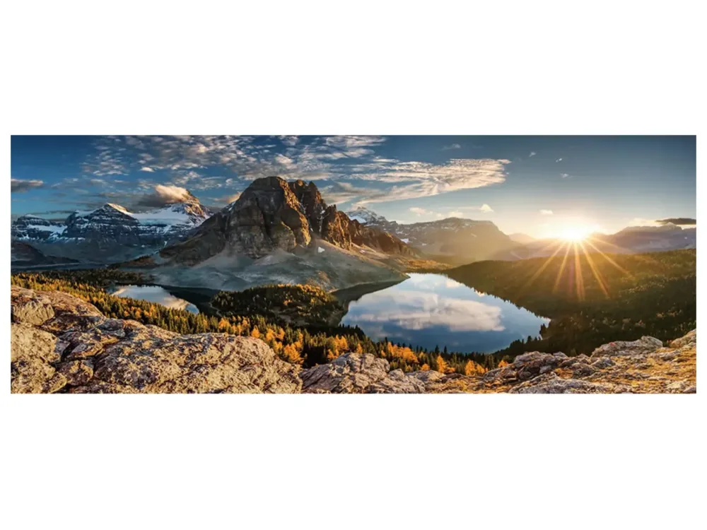 image LAND Digitaldruck auf Glas Bergpanorama mit See  | Schubiger Möbel