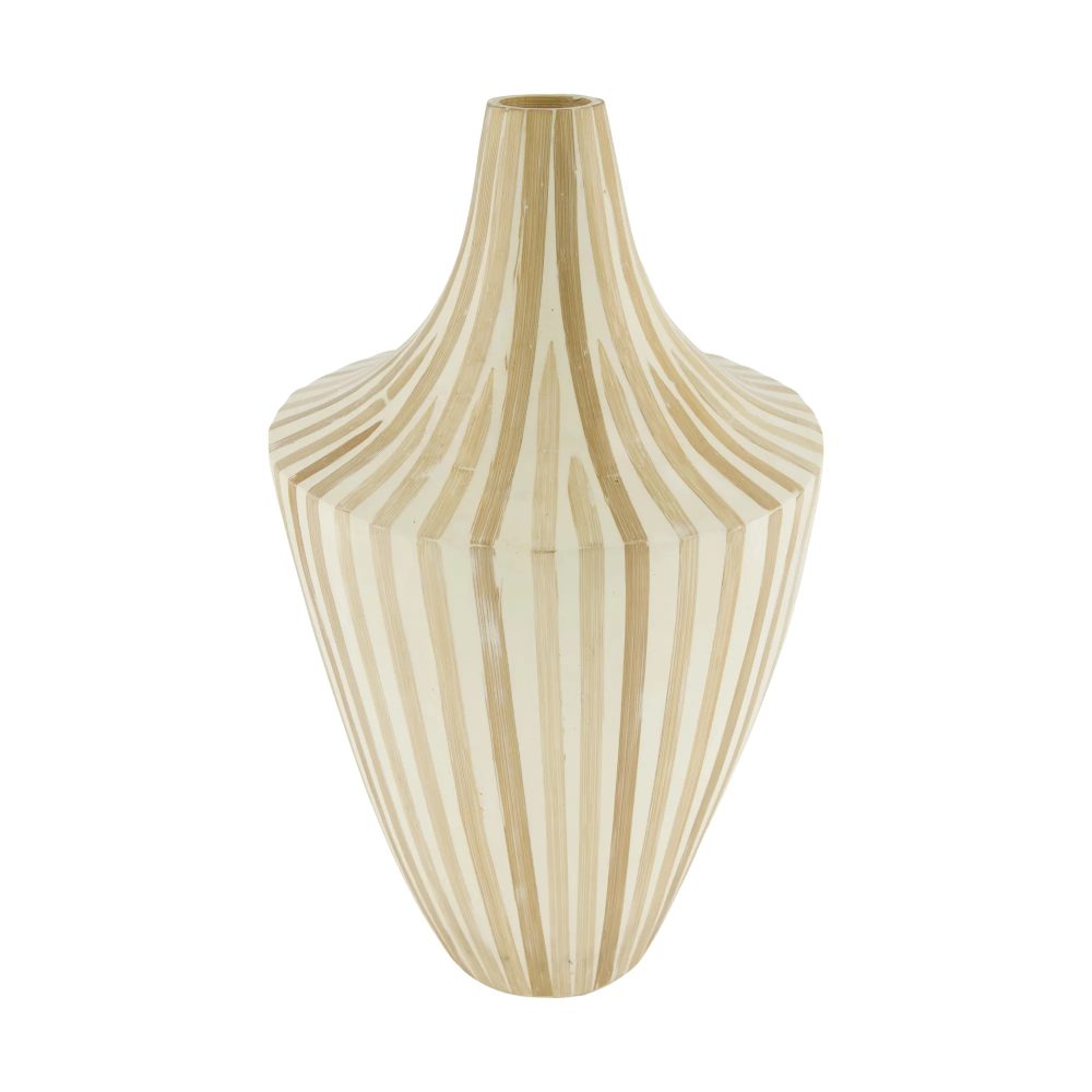 Decofinder Vase Bambus, Weiss  | Schubiger Möbel
