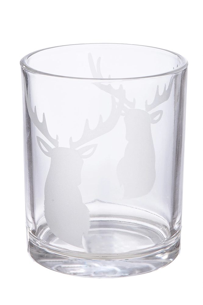 Gilde Windlicht Hirschkopf, Glas H: 8 cm  | Schubiger Möbel