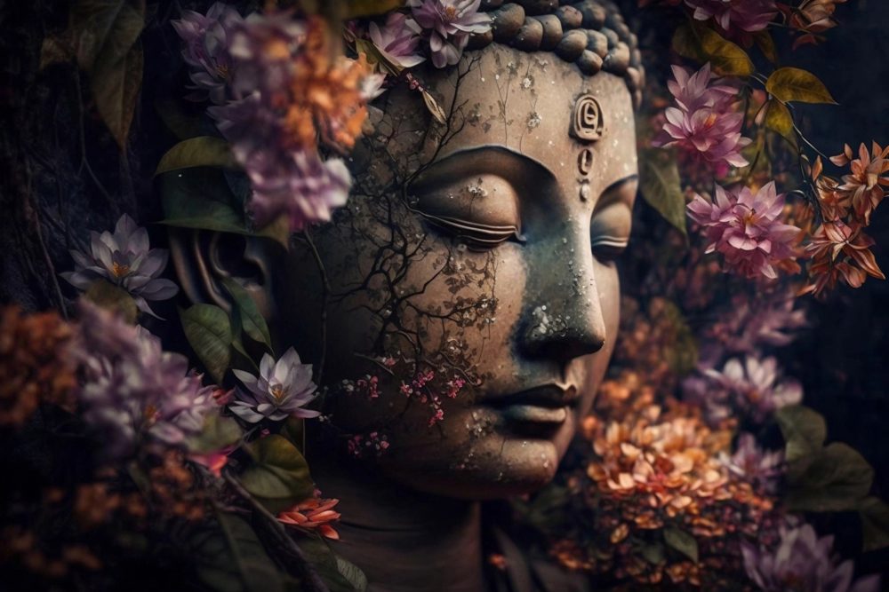 image LAND Bild mit Rahmen Zen Flower Buddha  | Schubiger Möbel