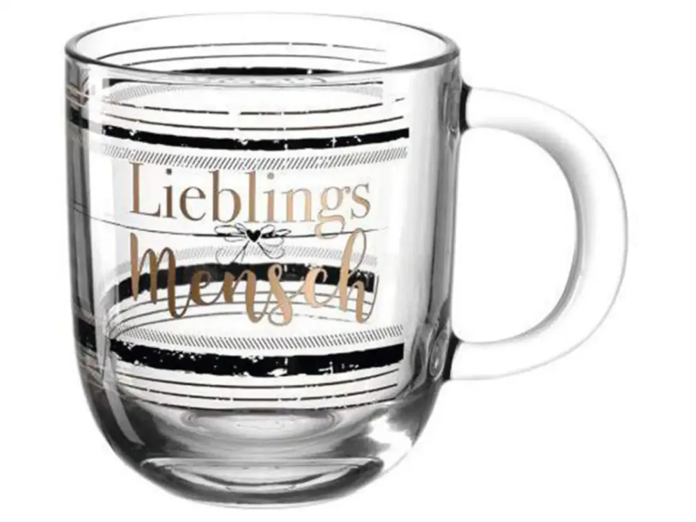 Alltron Kaffeetasse Emozione Lieblingsmensch 400 ml Transparent | Schubiger Möbel