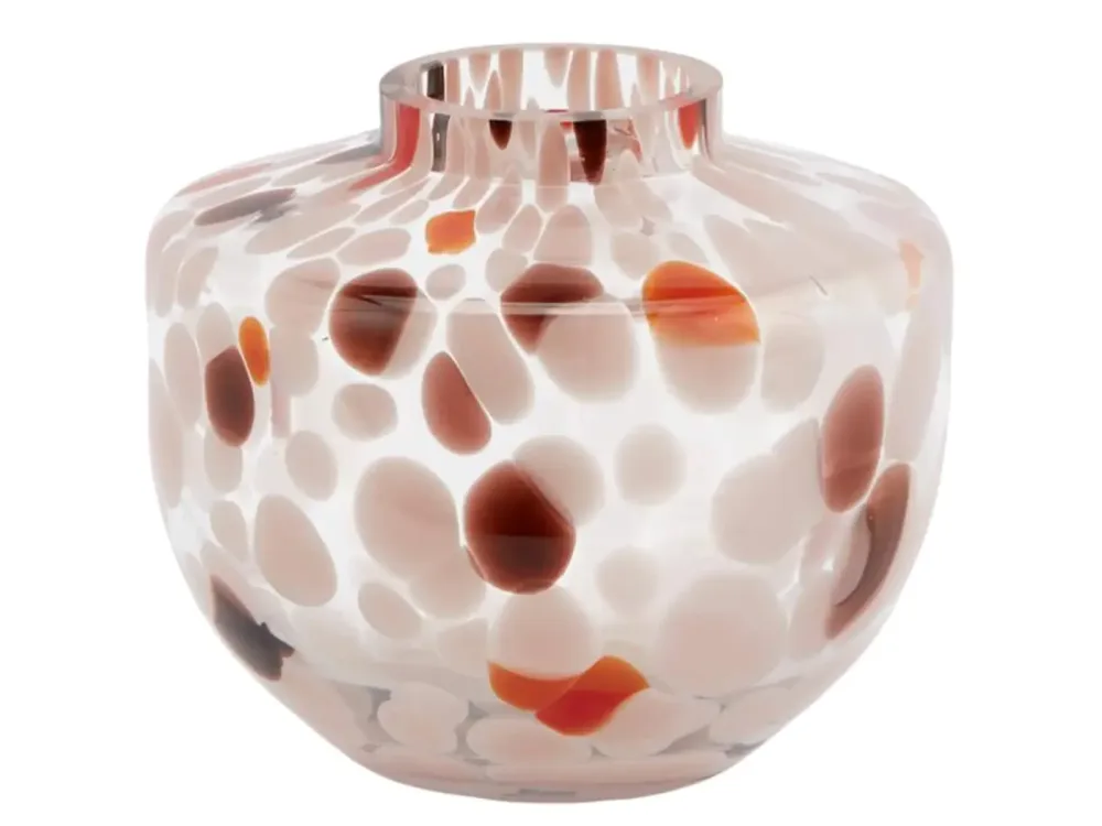 Edg Vase Glas Getupft Rosa H: 12 cm  | Schubiger Möbel