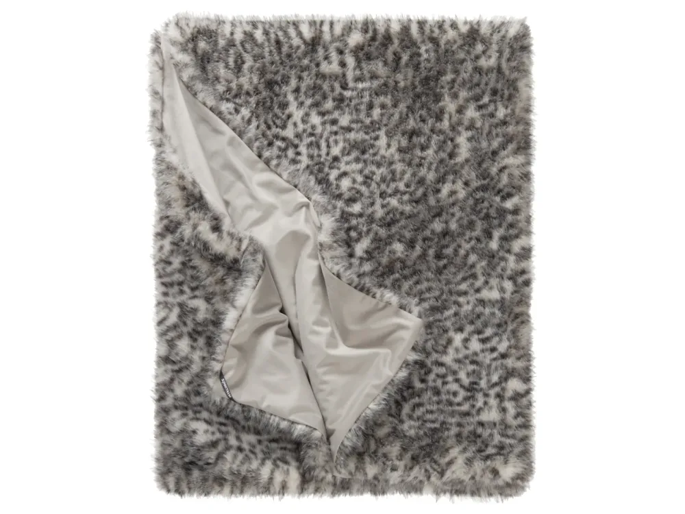 Stoeckel & Grimmler Plaid Snow Leo, Grau-Weiss 130x170 cm Mehrfarbig | Schubiger Möbel
