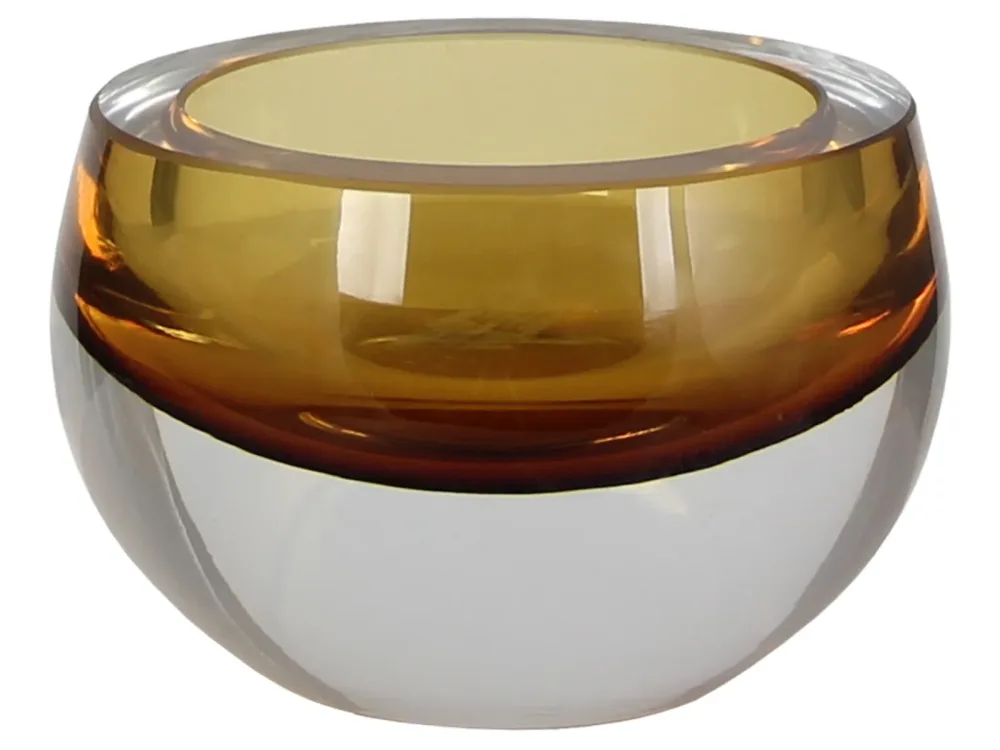 Kaheku Windlicht Olson, Amber-Glänzend H: 7 cm Orange | Schubiger Möbel