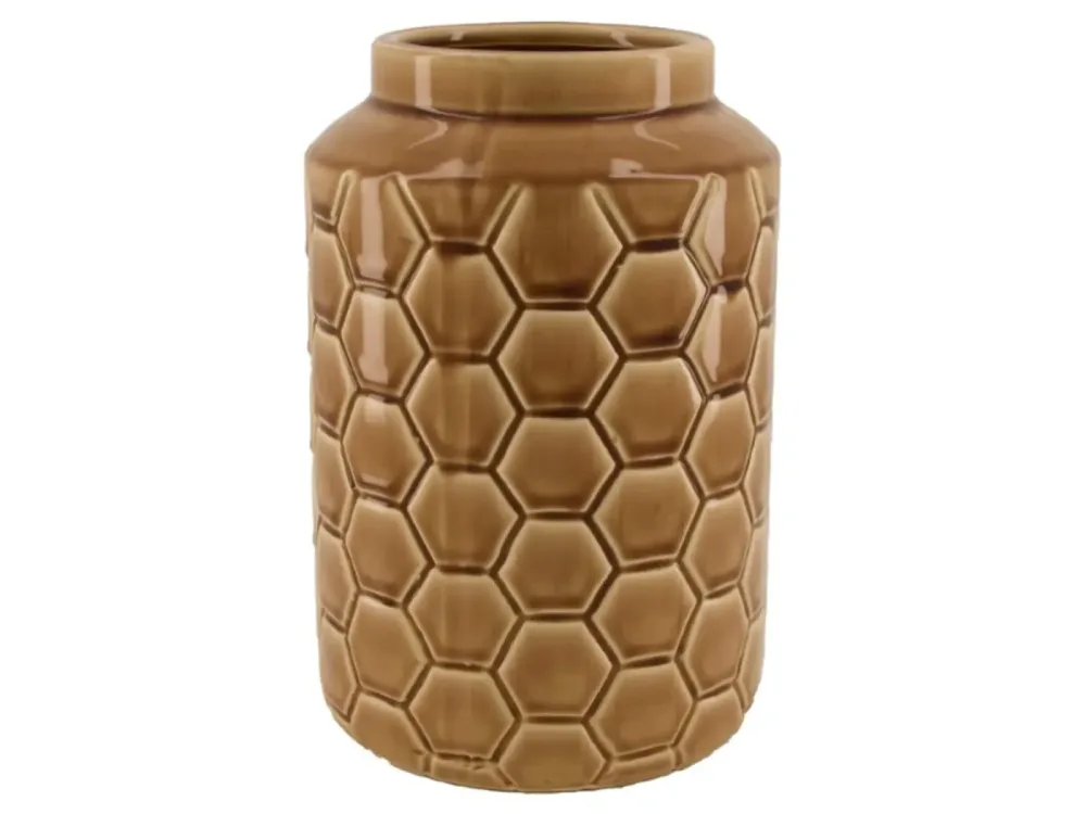 Dijk Vase Wabe Hellbraun H: 26 cm  | Schubiger Möbel