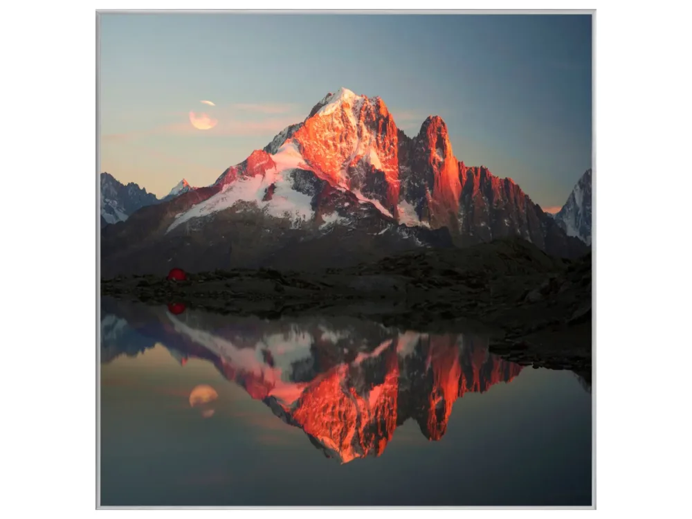 image LAND Bild mit Rahmen Bergpanorama mit See in Abendstimmung  | Schubiger Möbel