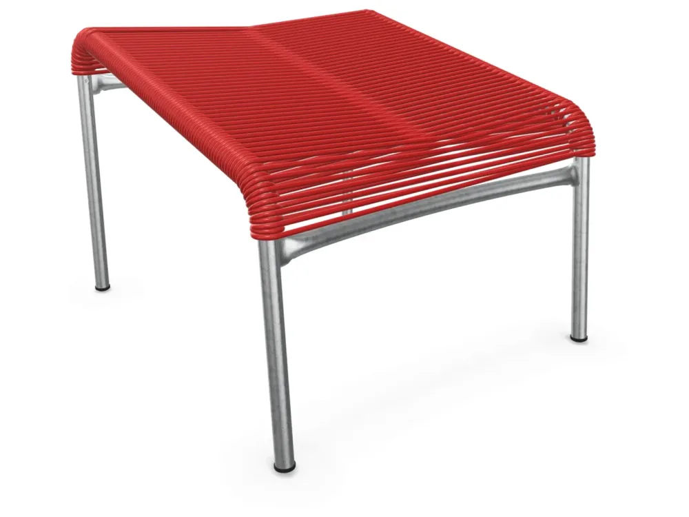 Schaffner Spaghetti-Fuss-Hocker Säntis Feuerverzinkt Rot | Schubiger Möbel