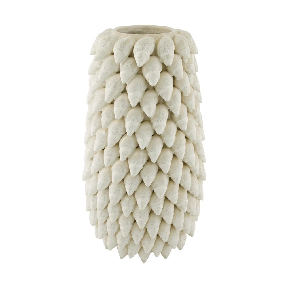 Decofinder Vase Muscheln Keramik Weiss H: 42 cm  | Schubiger Möbel