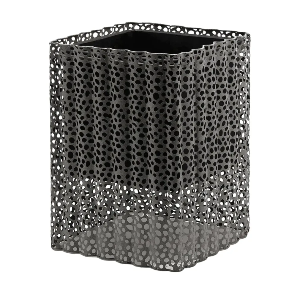 Edg Pflanzengefäss Quadrat Metall Grau H: 46 cm  | Schubiger Möbel