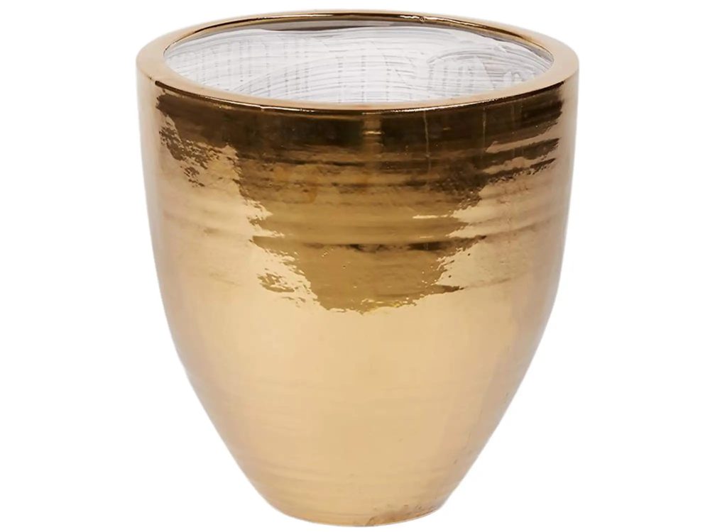 Edg Gefäss Keramik Gold H: 45 cm Gelb | Schubiger Möbel