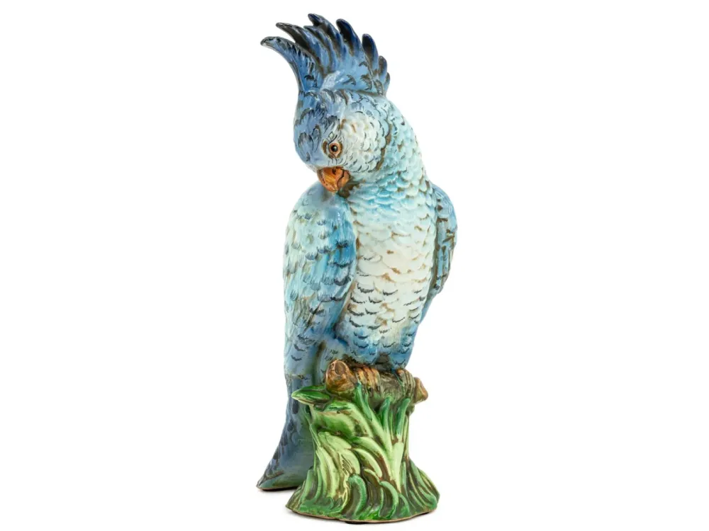 Abhika Figur Kakadu Keramik Blau H: 42 cm  | Schubiger Möbel