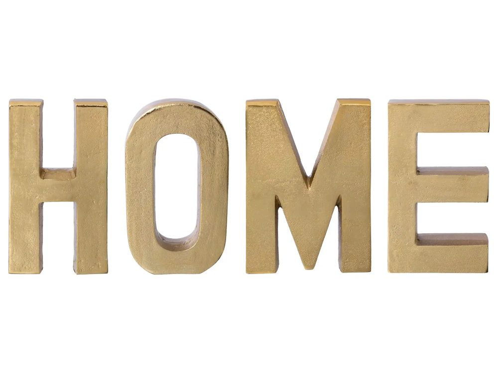 Gasper Schriftzug Home, Gold H: 20 cm  | Schubiger Möbel