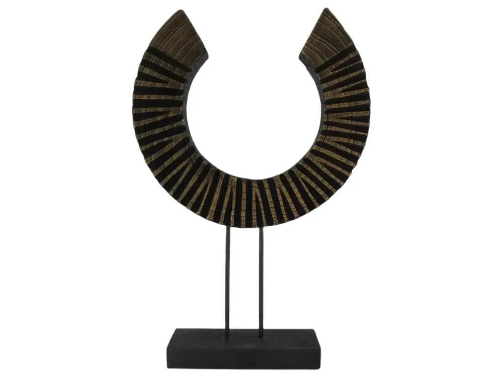 Decofinder Statue Rundholz Schwarz Gold H: 69 cm  | Schubiger Möbel