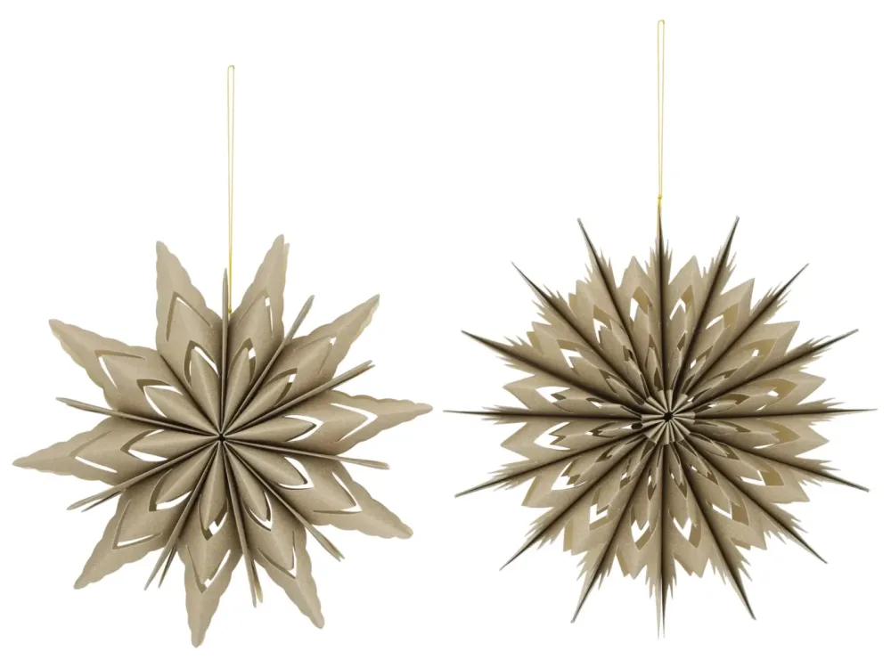 Decofinder Weihnachtsschmuck Papier mit Glitzer, Champagner Beige | Schubiger Möbel