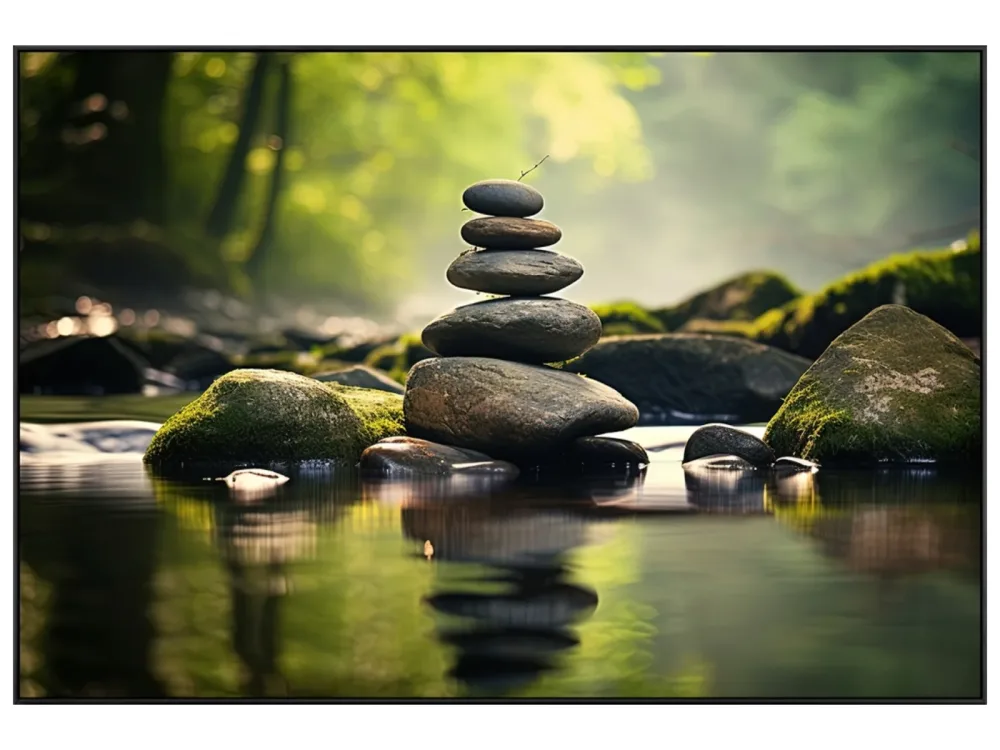 image LAND Acrylglasbild Zen Relaxation Gerahmt  | Schubiger Möbel